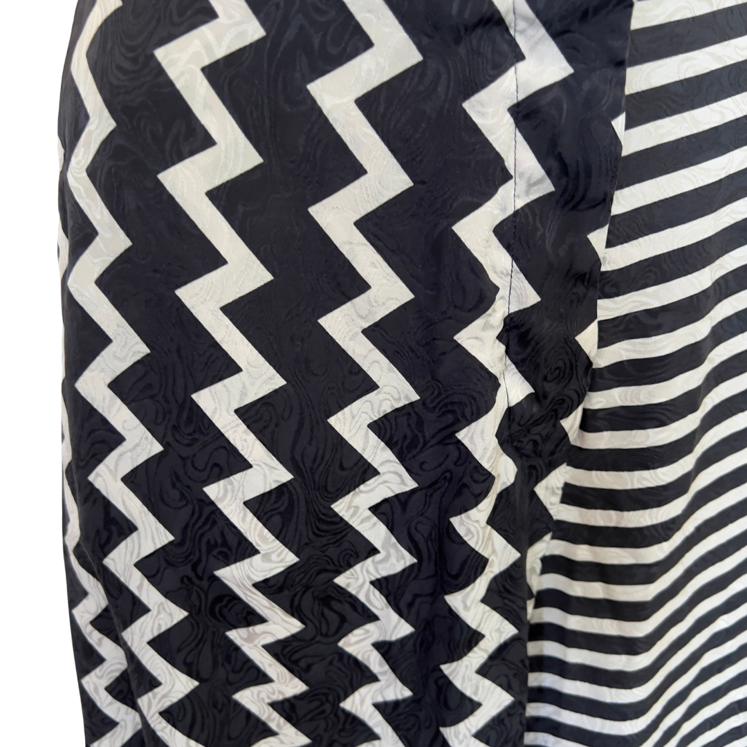 Stella McCartney Black/White Chevron & Stripes Print Culotte