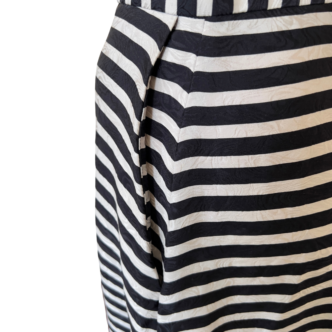 Stella McCartney Black/White Chevron & Stripes Print Culotte