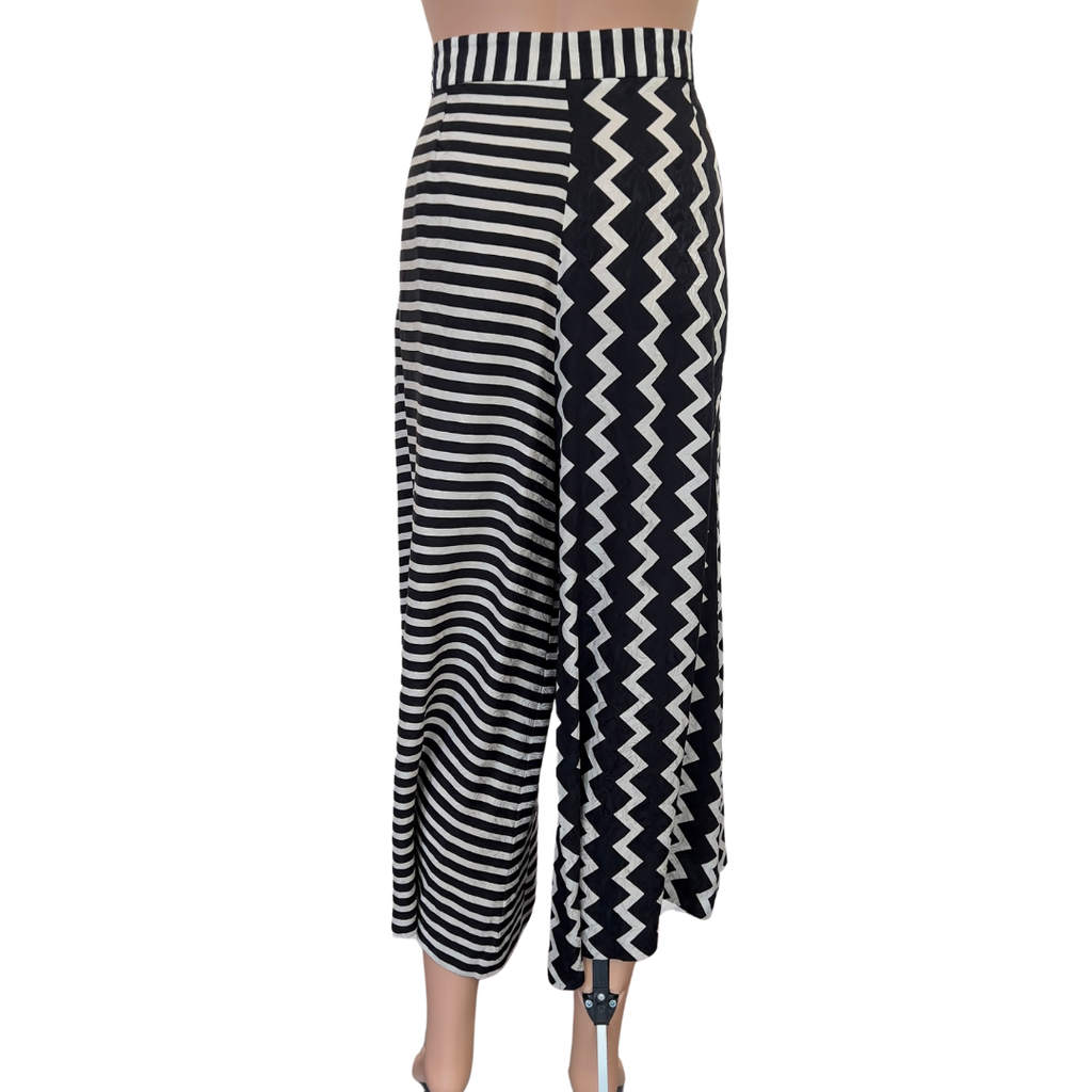 Stella McCartney Black/White Chevron & Stripes Print Culotte
