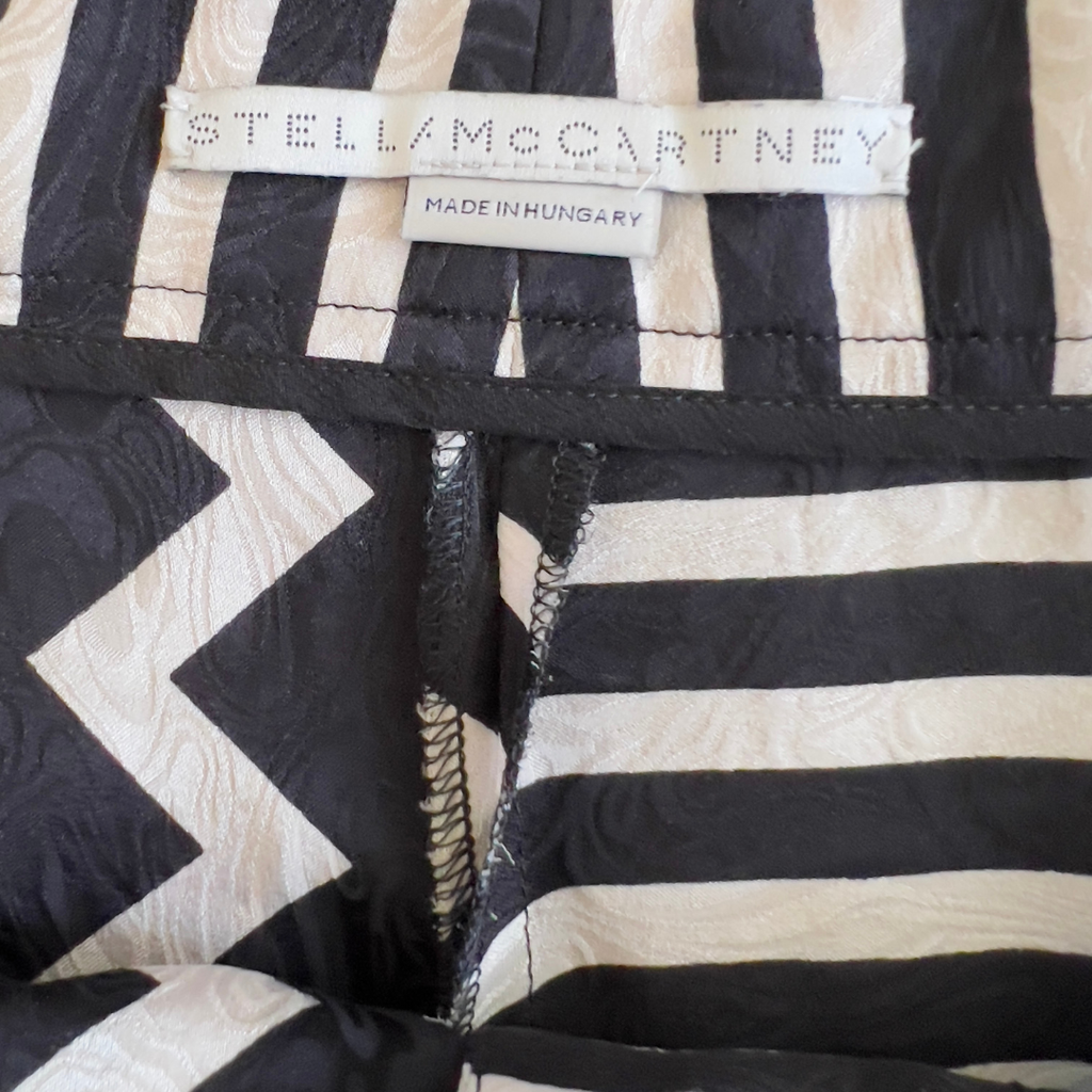 Stella McCartney Black/White Chevron & Stripes Print Culotte
