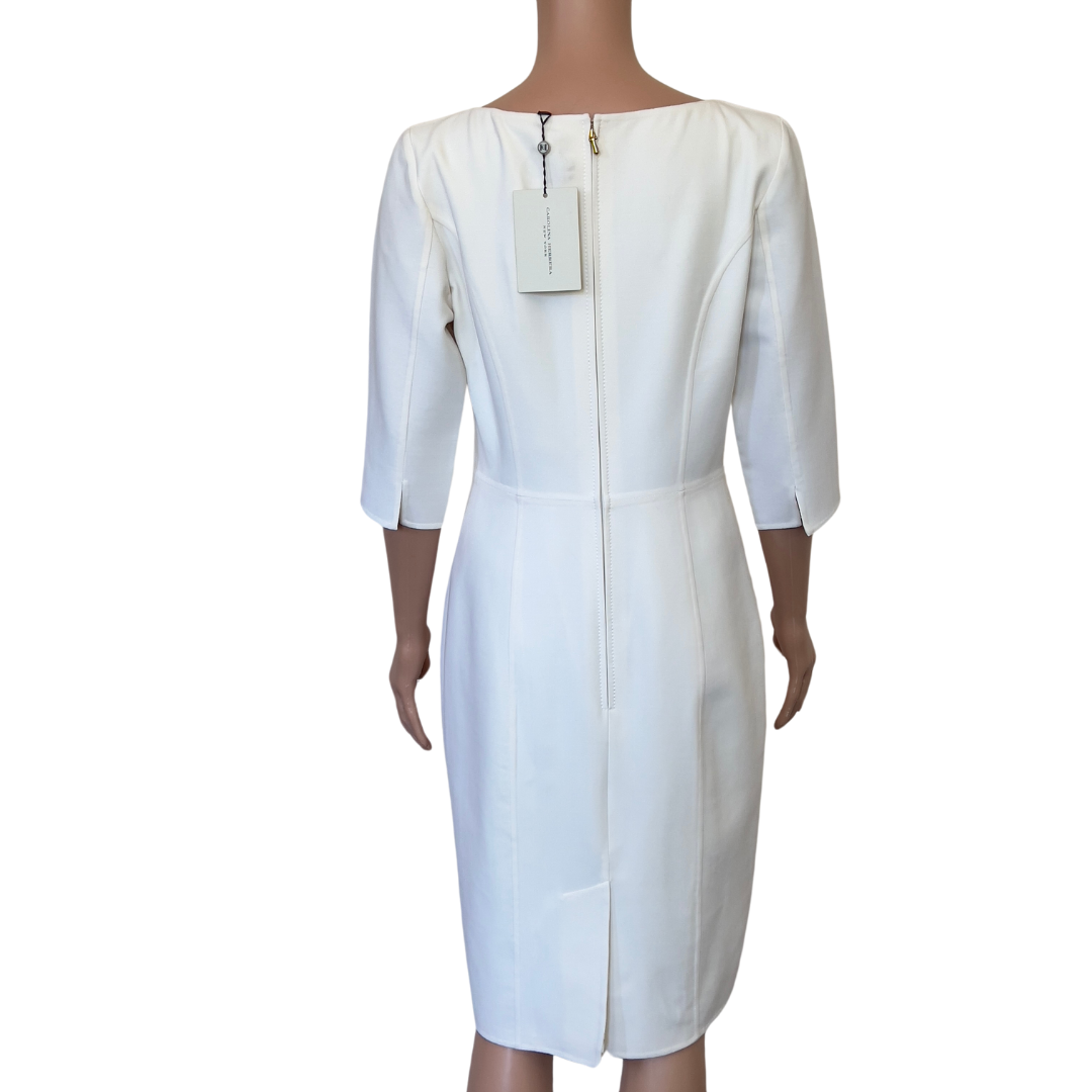 Carolina Herrera Ivory 3/4 Sleeve Sheath Dress