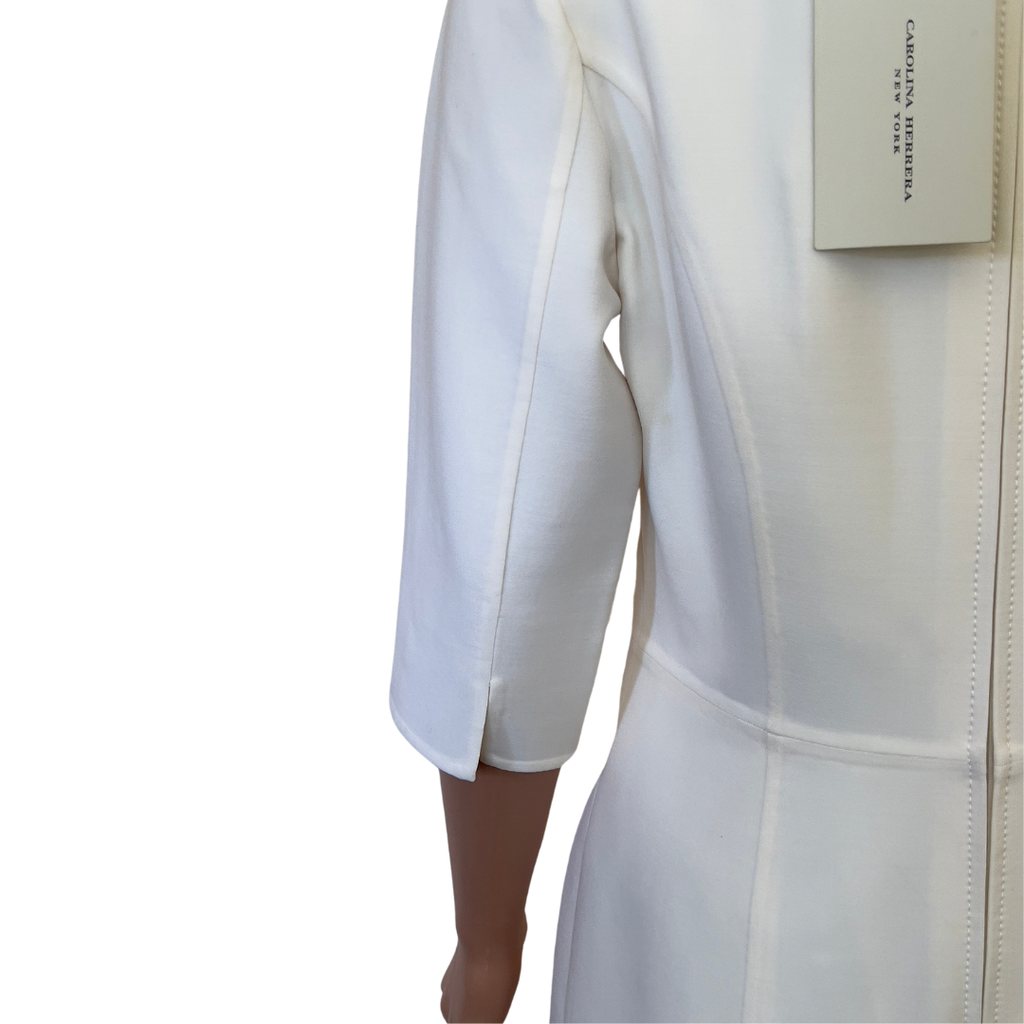Carolina Herrera Ivory 3/4 Sleeve Sheath Dress