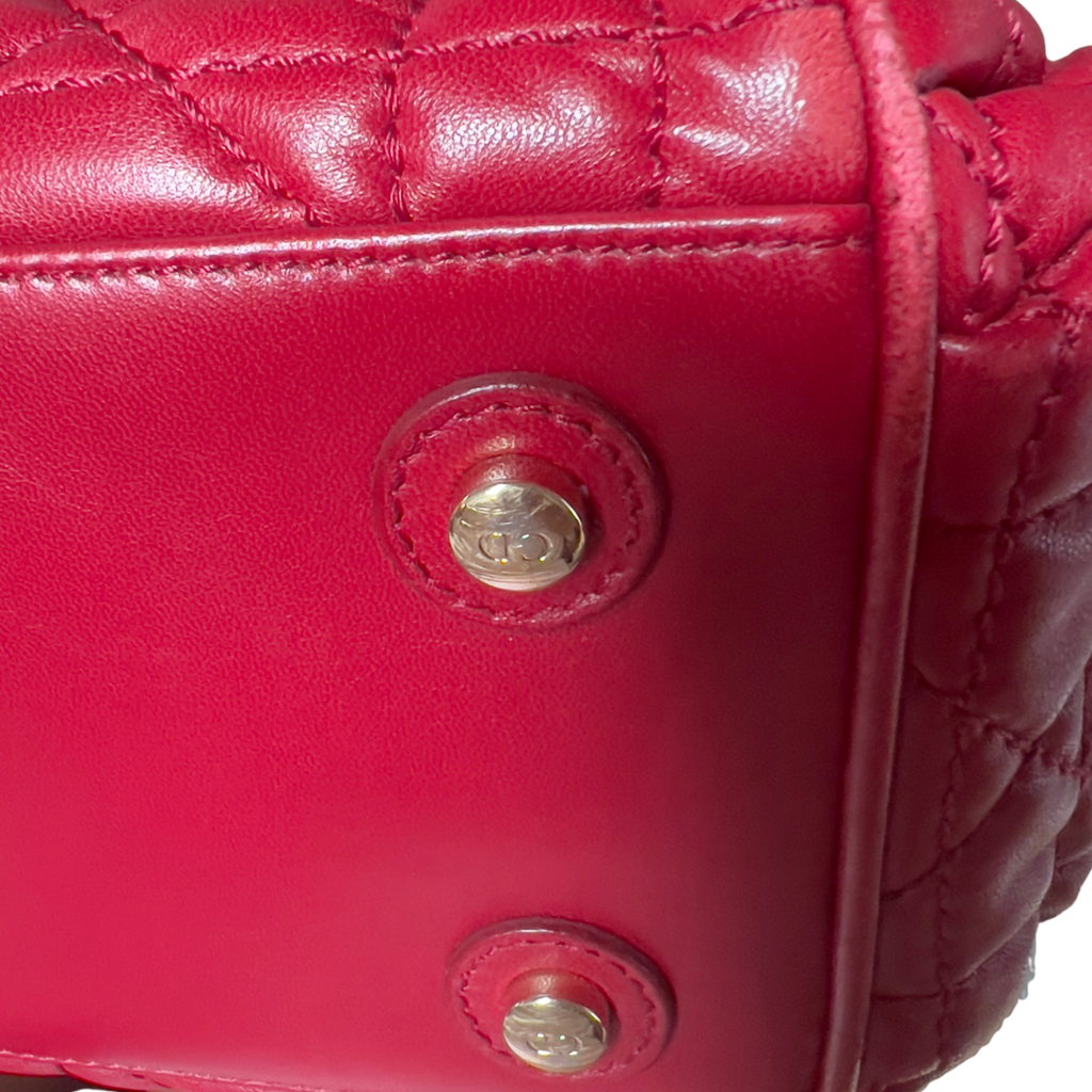 Dior Red Cannage Leather Satchel