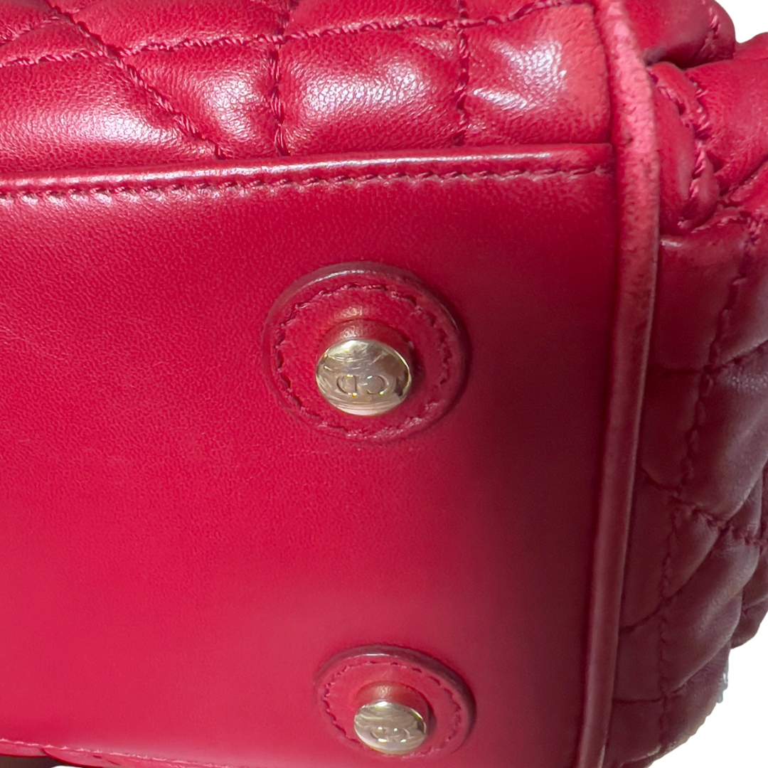 Dior Red Cannage Leather Satchel