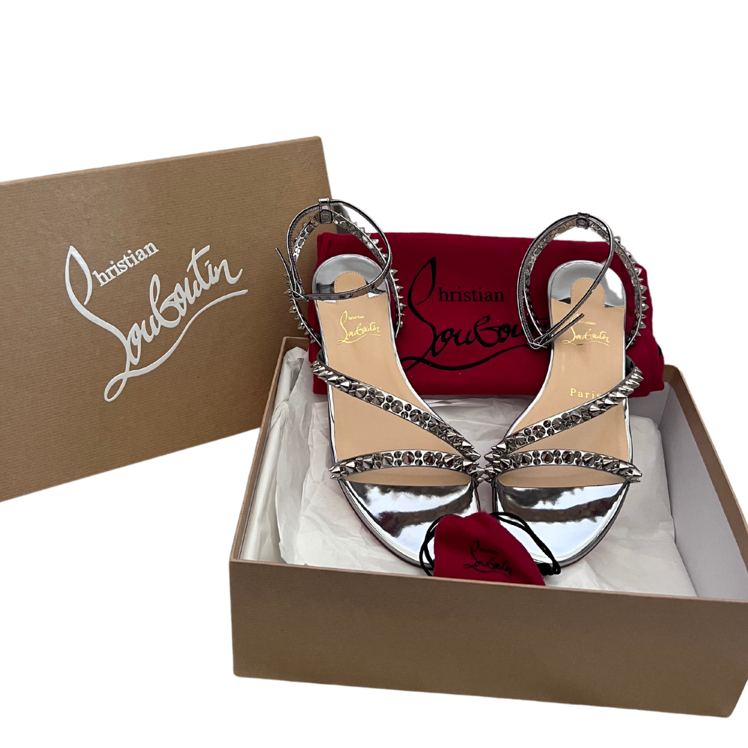 Louboutin Mafaldina Silver Sandals
