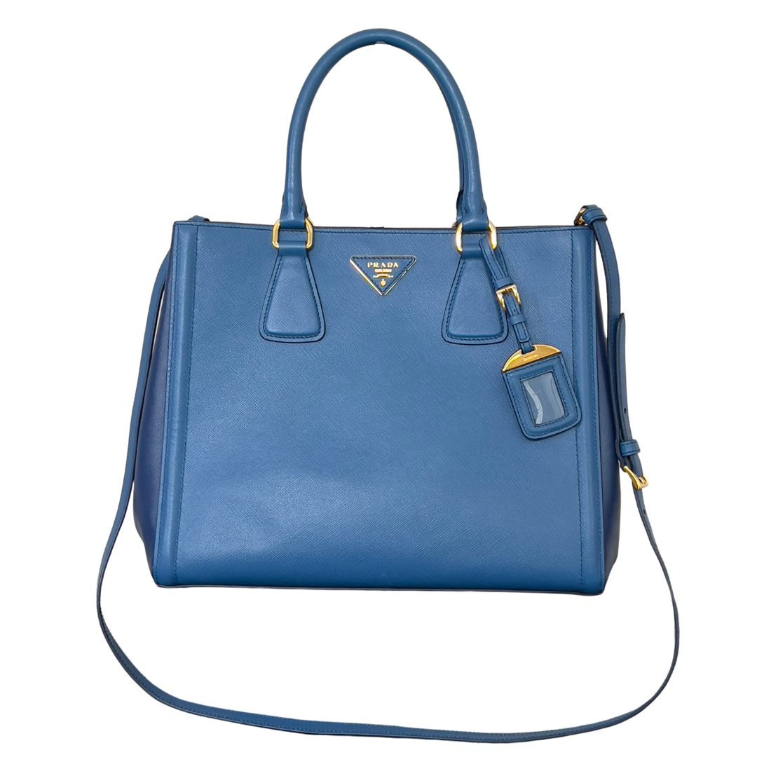 Prada Soft Calf Zip Convertible Tote