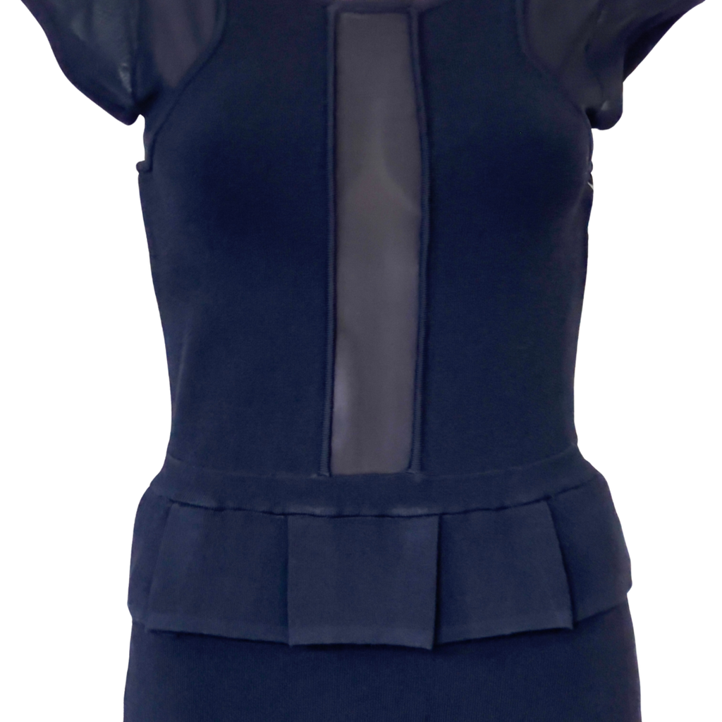 RED Valentino Black Structured Peplum Dress