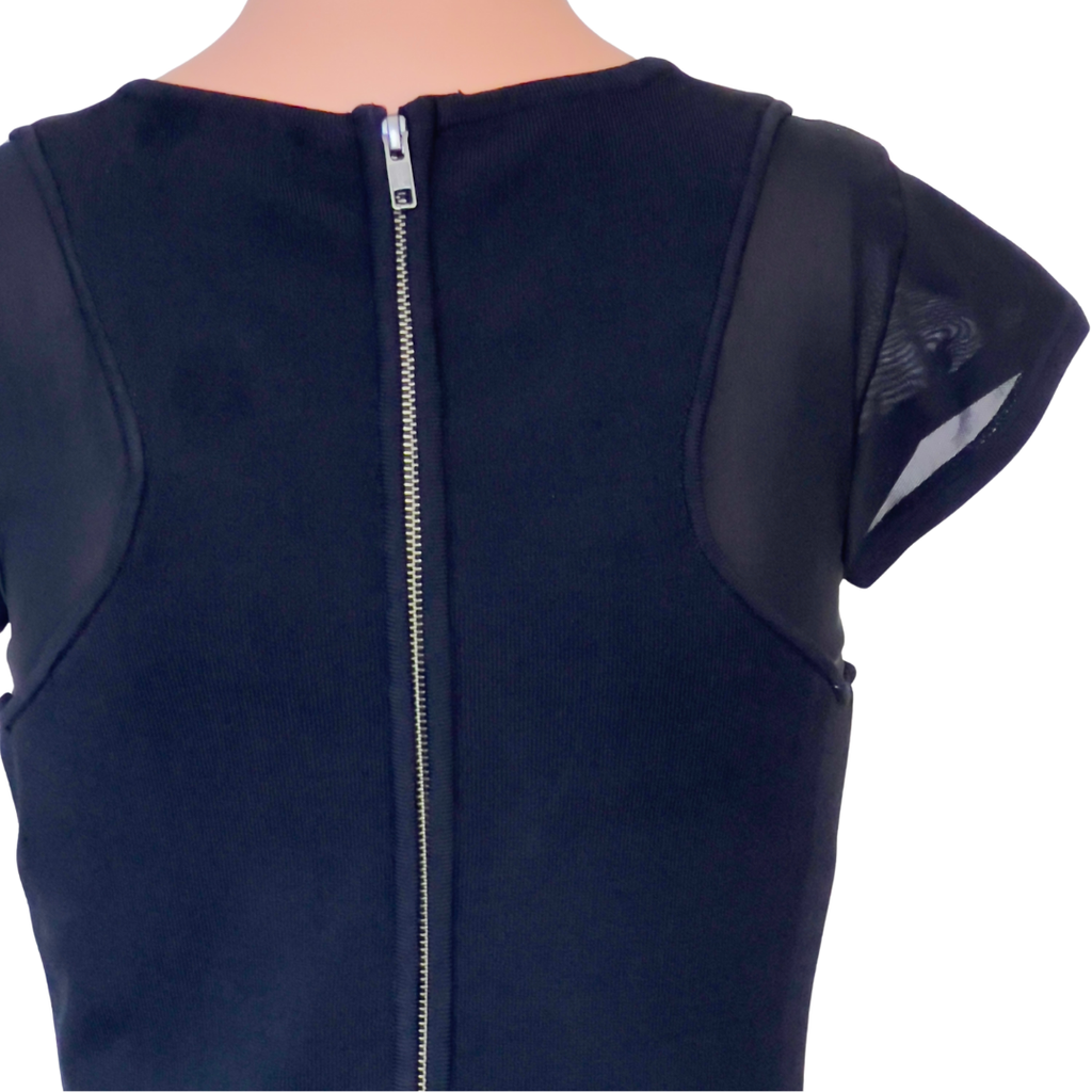 RED Valentino Black Structured Peplum Dress