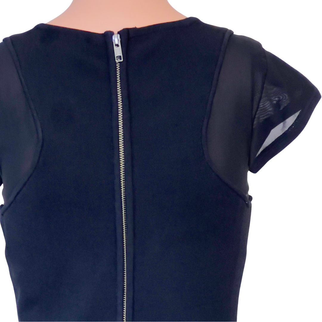 RED Valentino Black Structured Peplum Dress