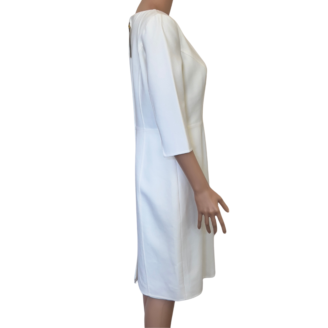 Carolina Herrera Ivory 3/4 Sleeve Sheath Dress