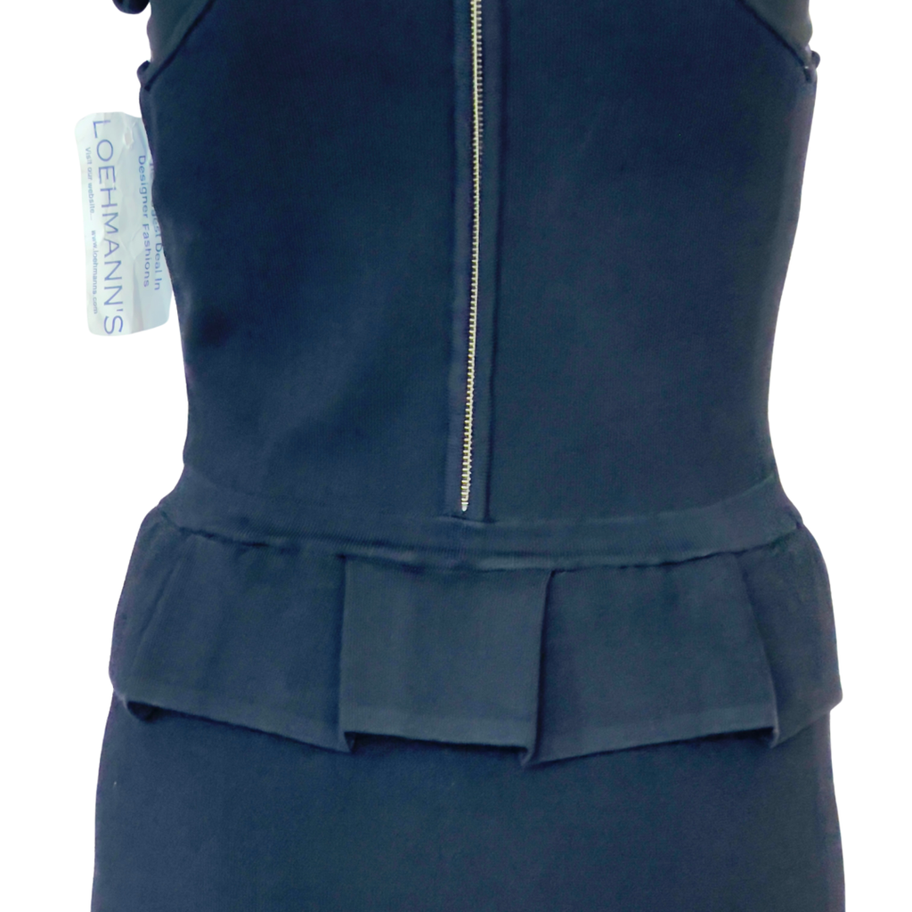 RED Valentino Black Structured Peplum Dress