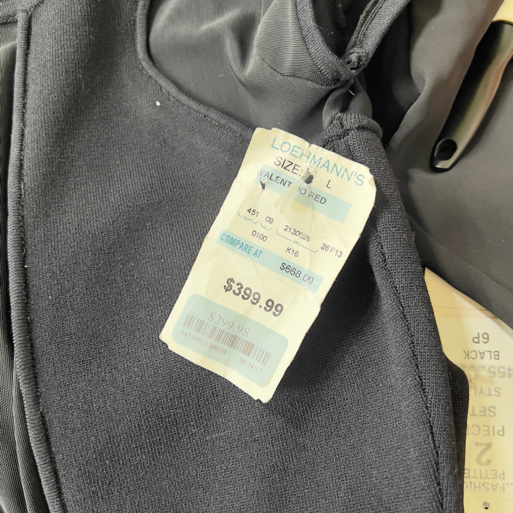 RED Valentino Black Structured Peplum Dress