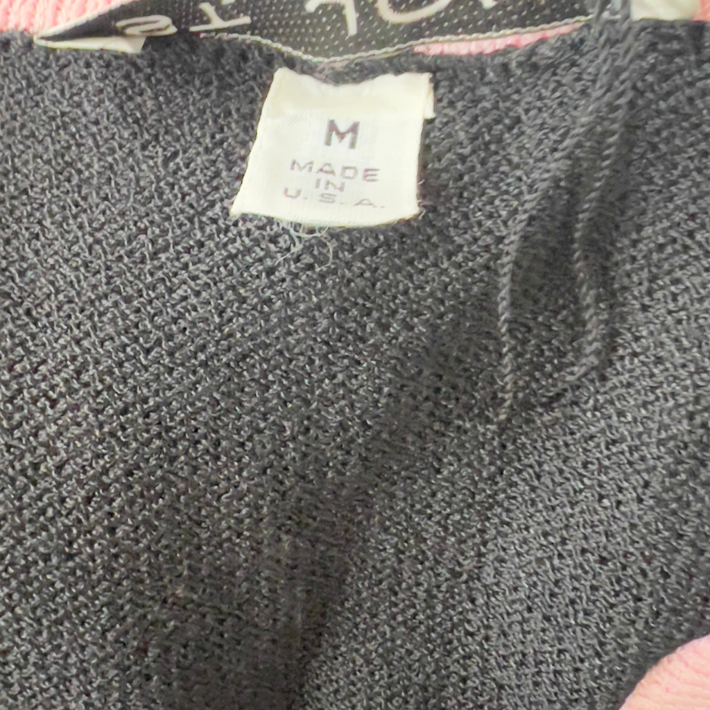 Vintage St. John Kriss Cross Pink and Black Top