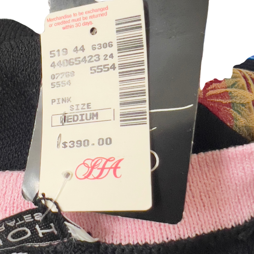 Vintage St. John Kriss Cross Pink and Black Top