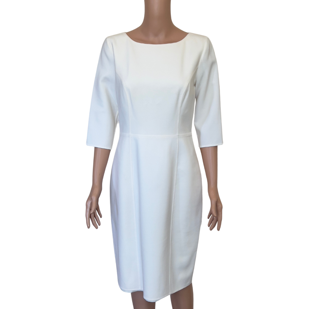 Carolina Herrera Ivory 3/4 Sleeve Sheath Dress