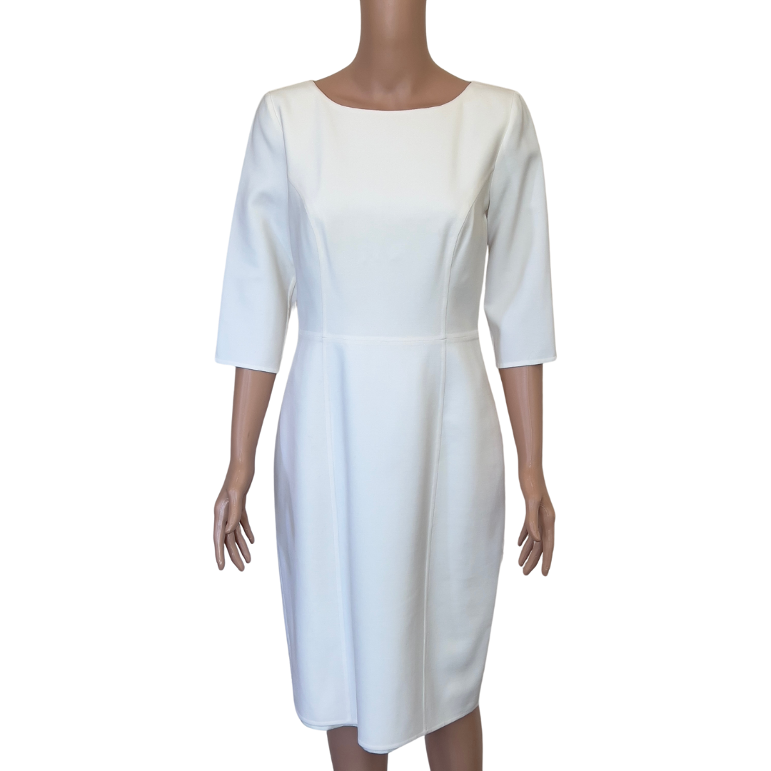 Carolina Herrera Ivory 3/4 Sleeve Sheath Dress