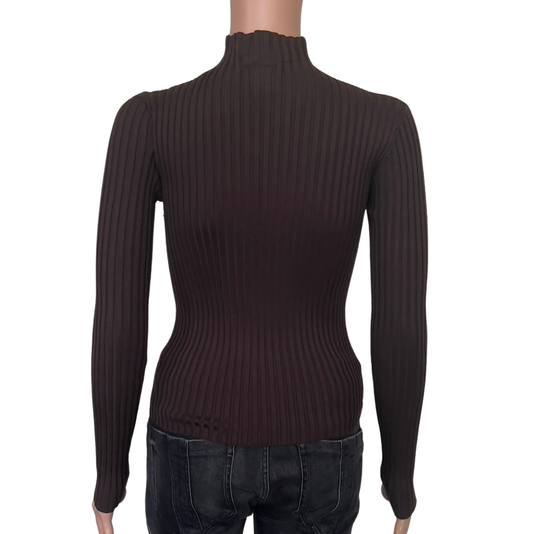 Cache Choclate Brown Turtleneck