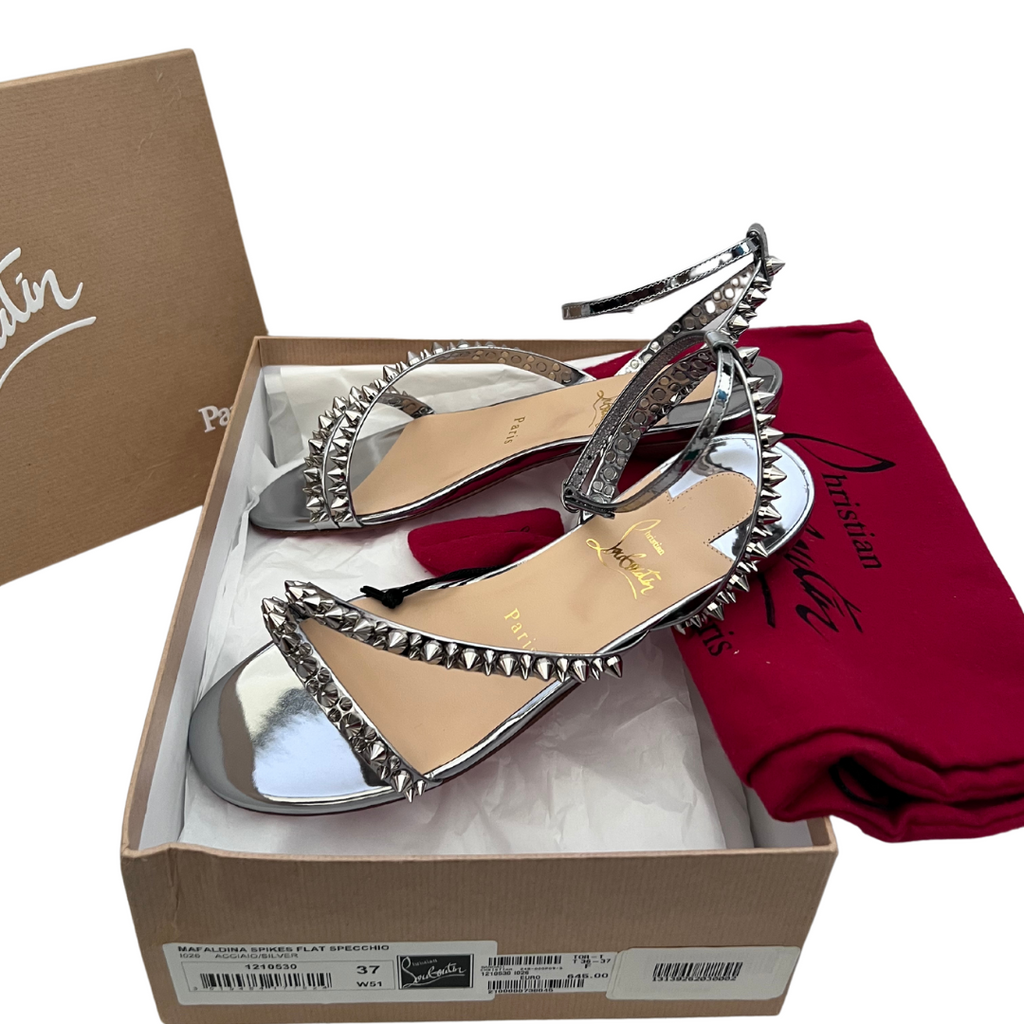 Louboutin Mafaldina Silver Sandals