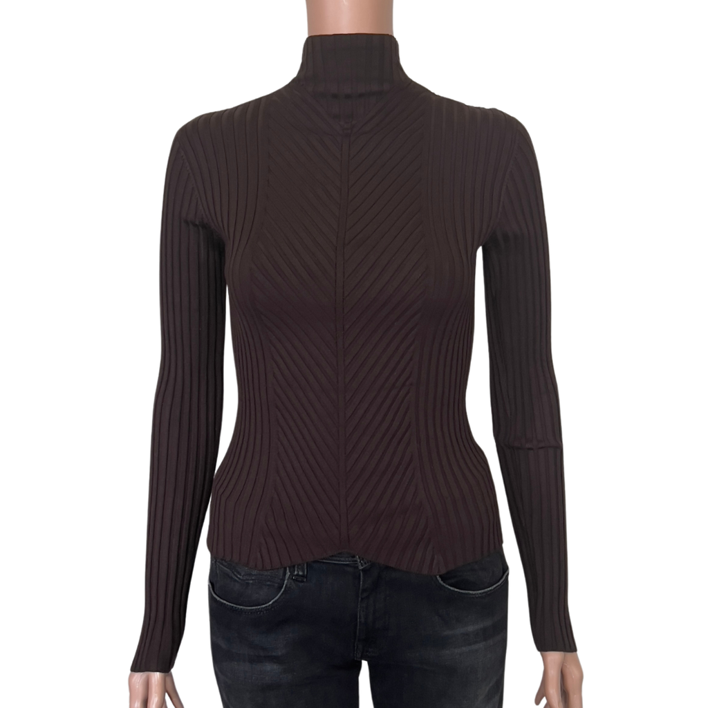 Cache Choclate Brown Turtleneck
