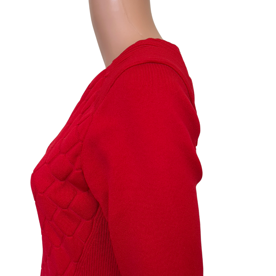 Ted Baker Red Textured Knit Fit-and-Flare Dress