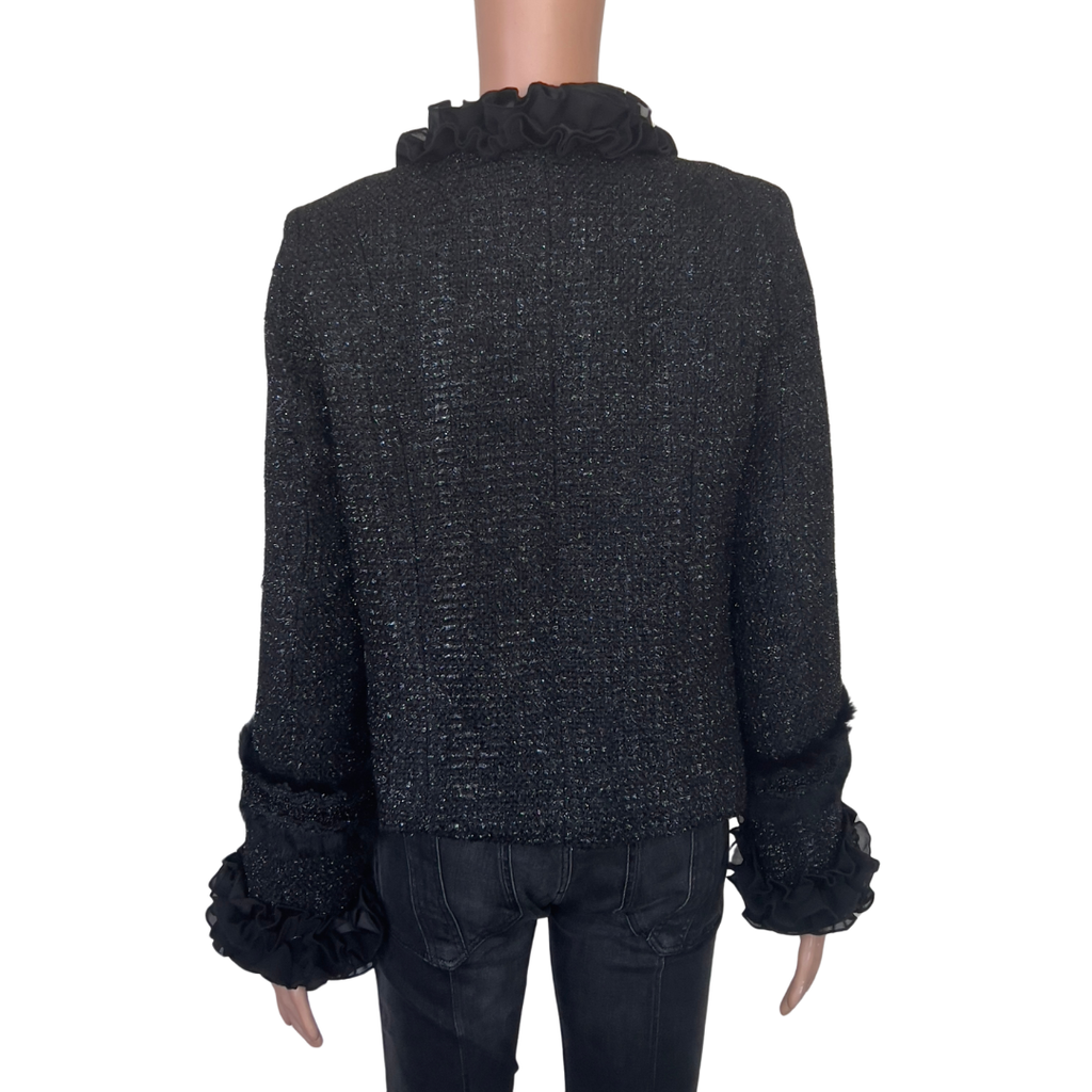 Neiman Marcus Black Jacket with Fur Trim