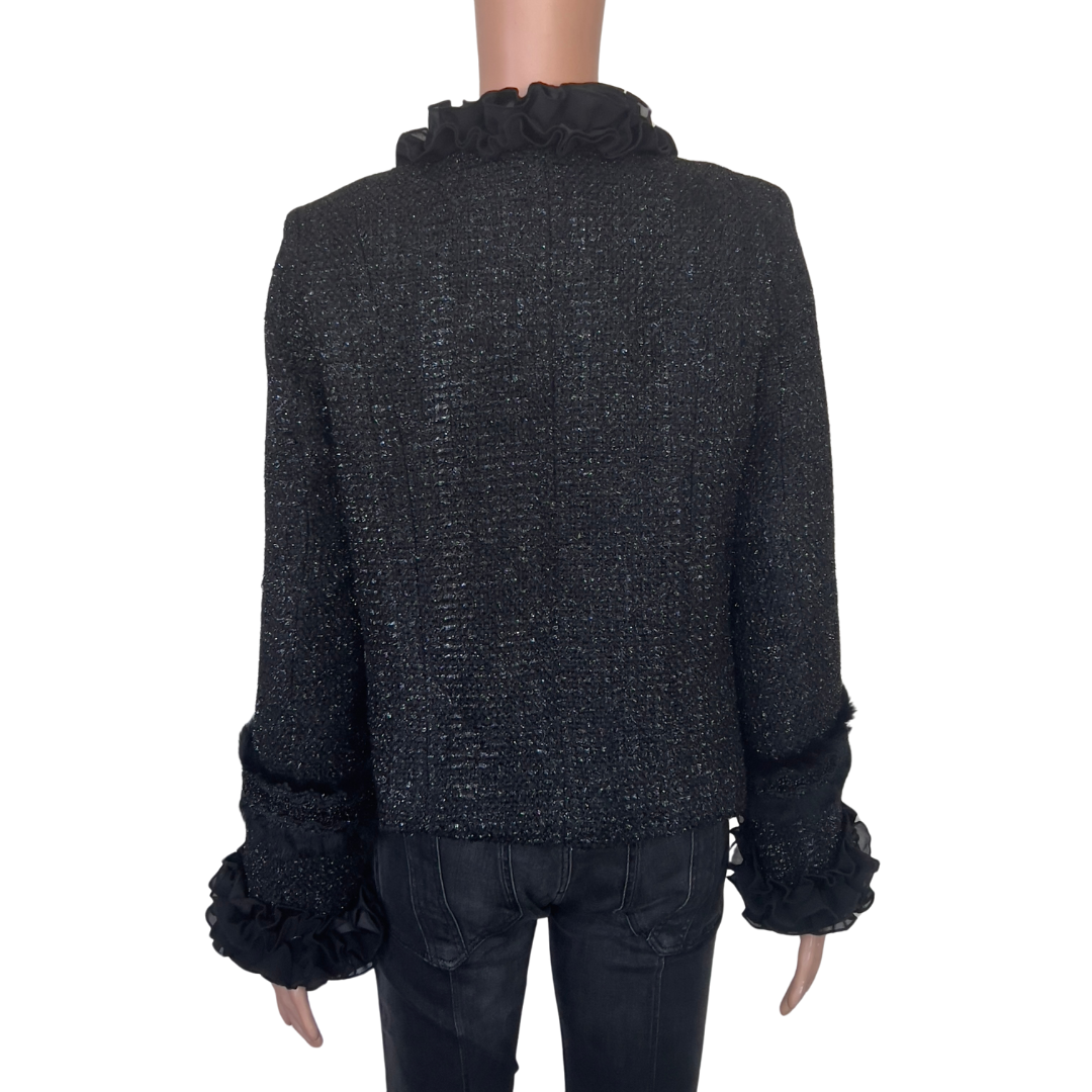 Neiman Marcus Black Jacket with Fur Trim