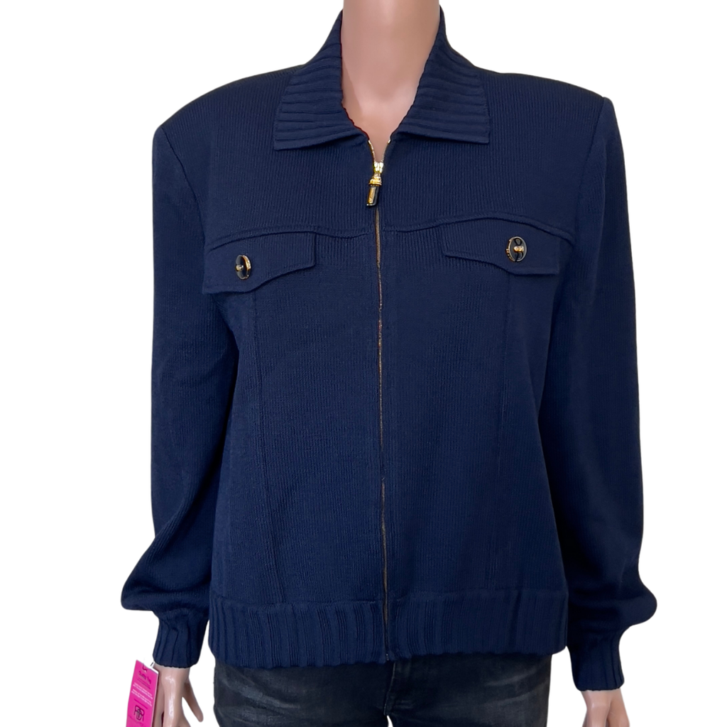 Vintage St. John Knit Aviator Jacket