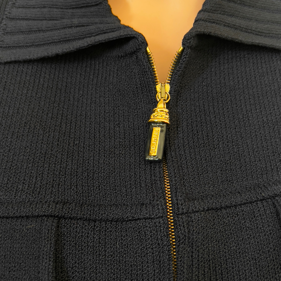 Vintage St. John Knit Aviator Jacket