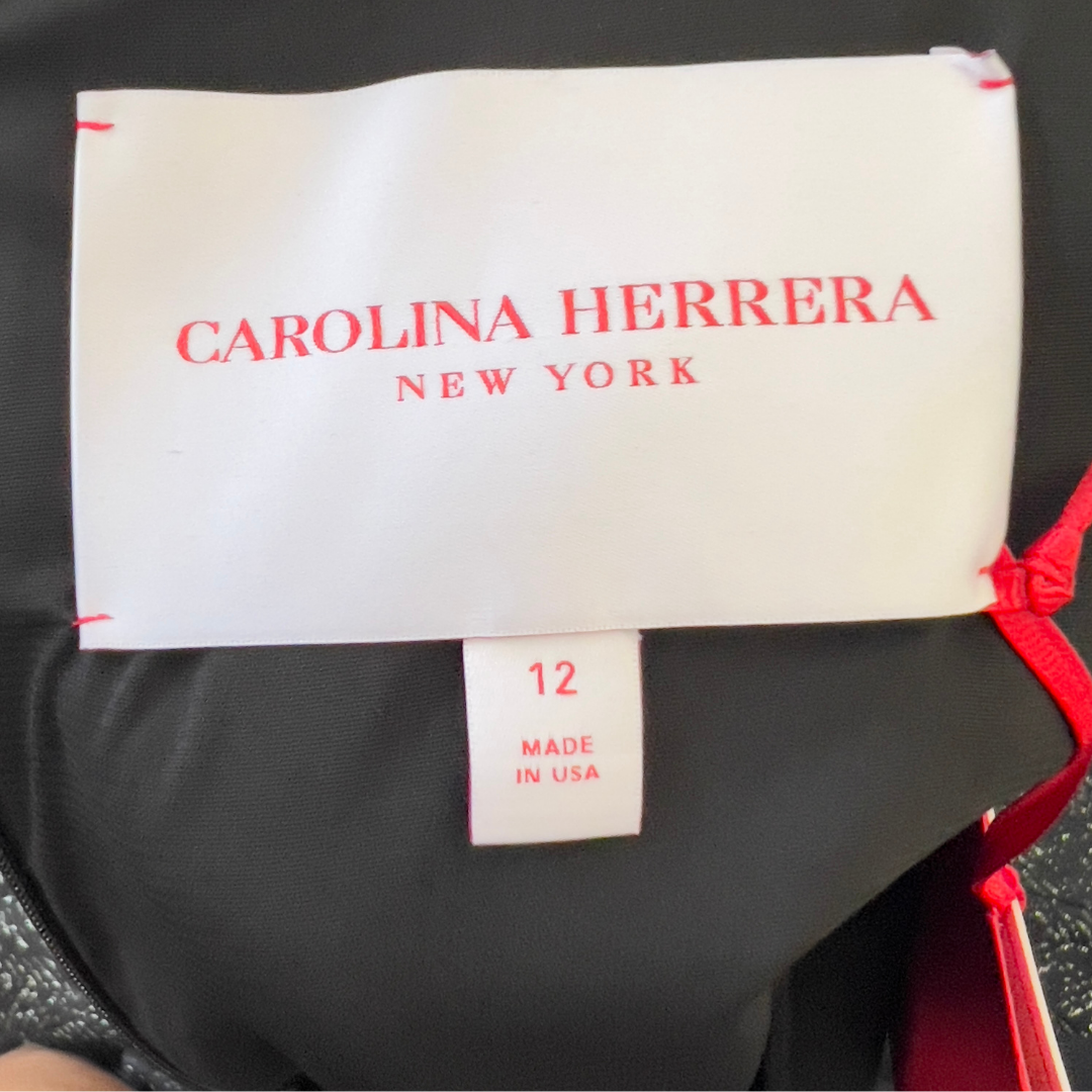 Carolina Herrera New York Long Sleeve  Asymetrical Black Dress