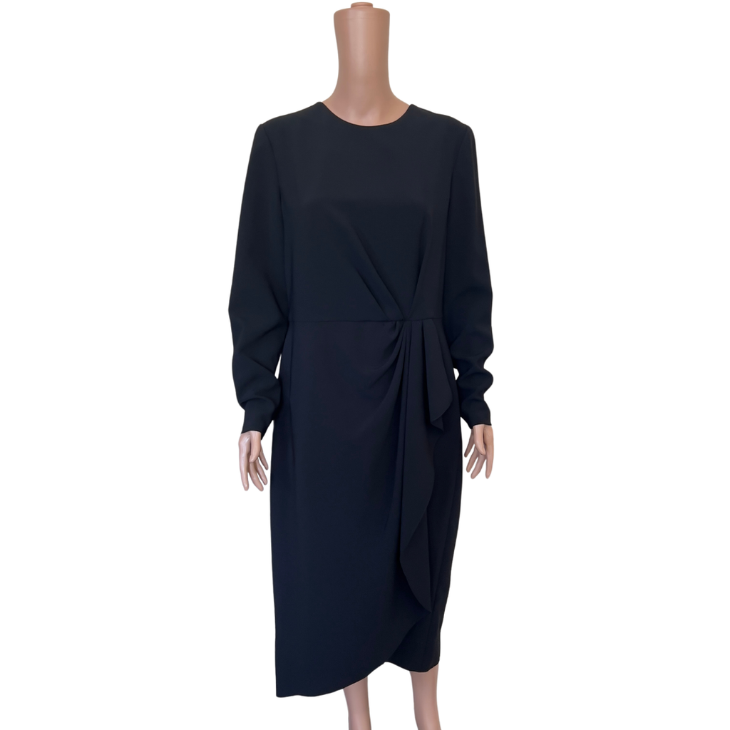 Carolina Herrera New York Long Sleeve  Asymetrical Black Dress