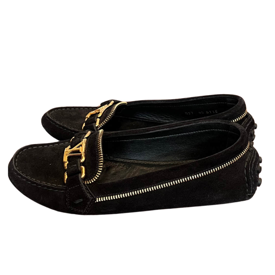 Louis Vuitton Black Suede Flat