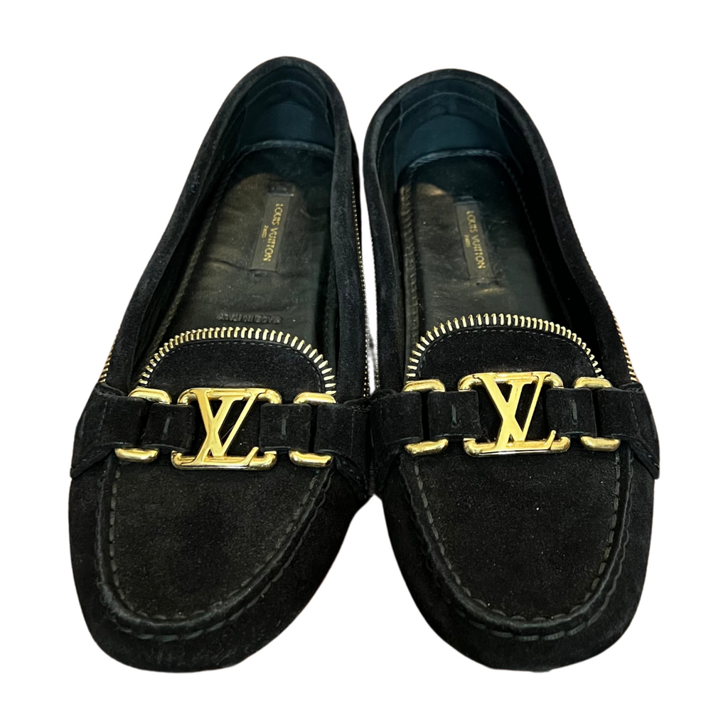Louis Vuitton Black Suede Flat