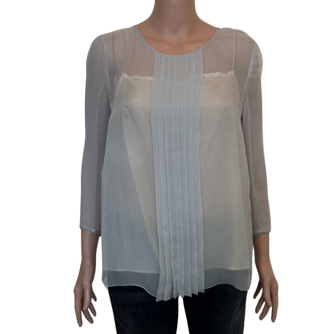 Prada Light Blue Chiffon Blouse