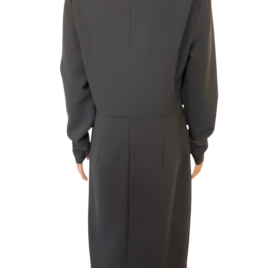 Carolina Herrera New York Long Sleeve  Asymetrical Black Dress