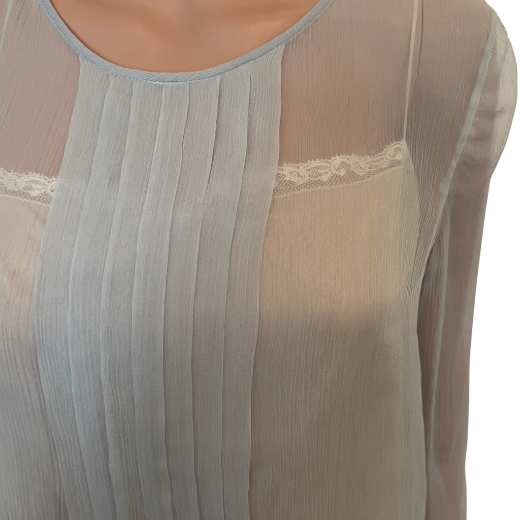 Prada Light Blue Chiffon Blouse