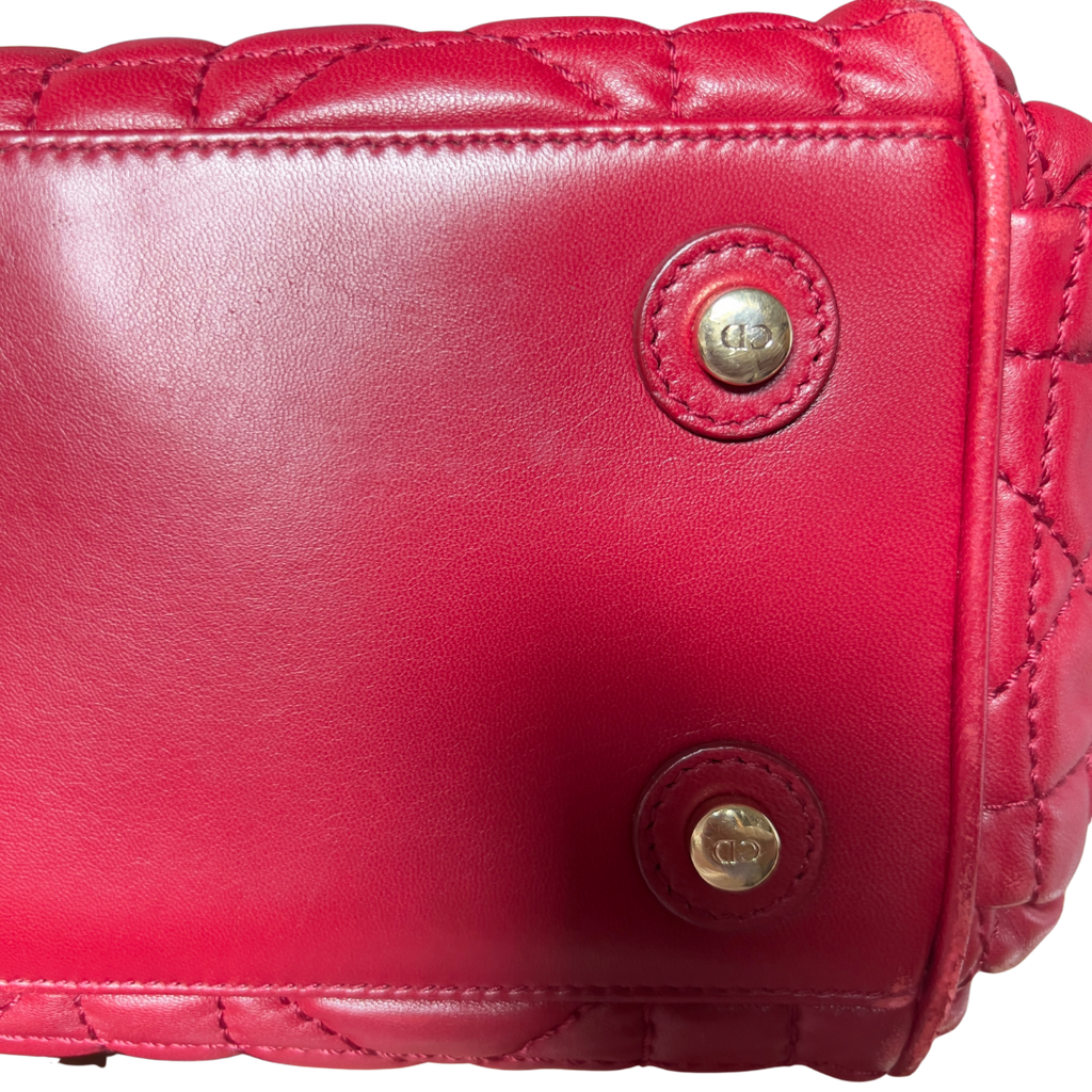 Dior Red Cannage Leather Satchel