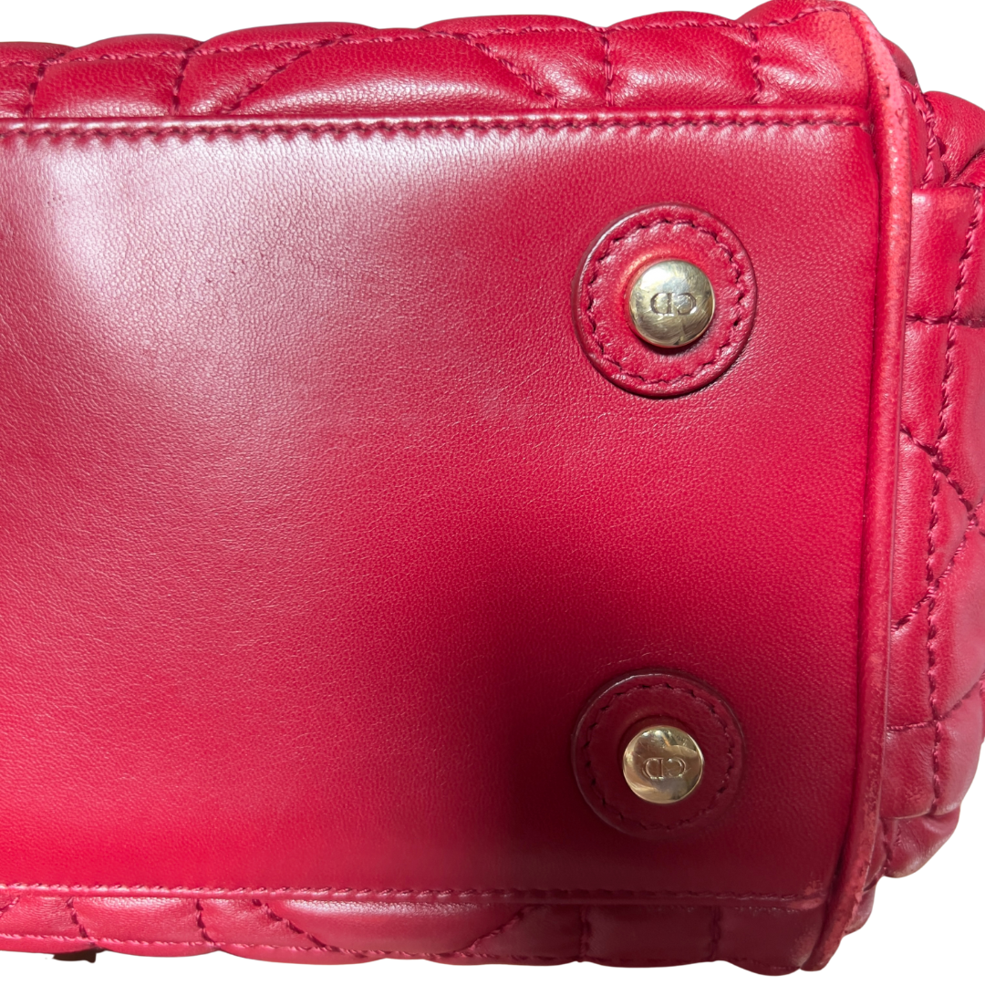 Dior Red Cannage Leather Satchel