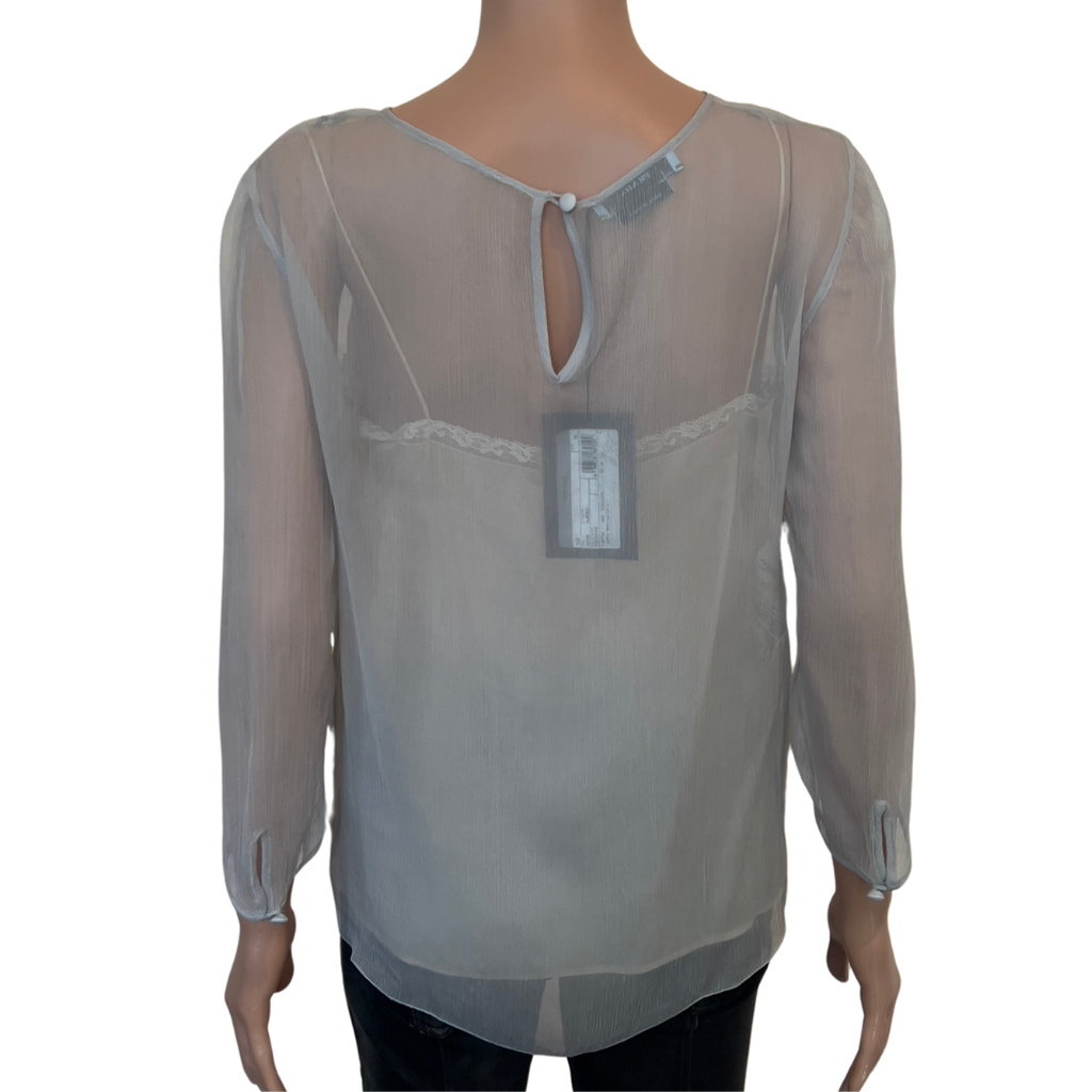 Prada Light Blue Chiffon Blouse