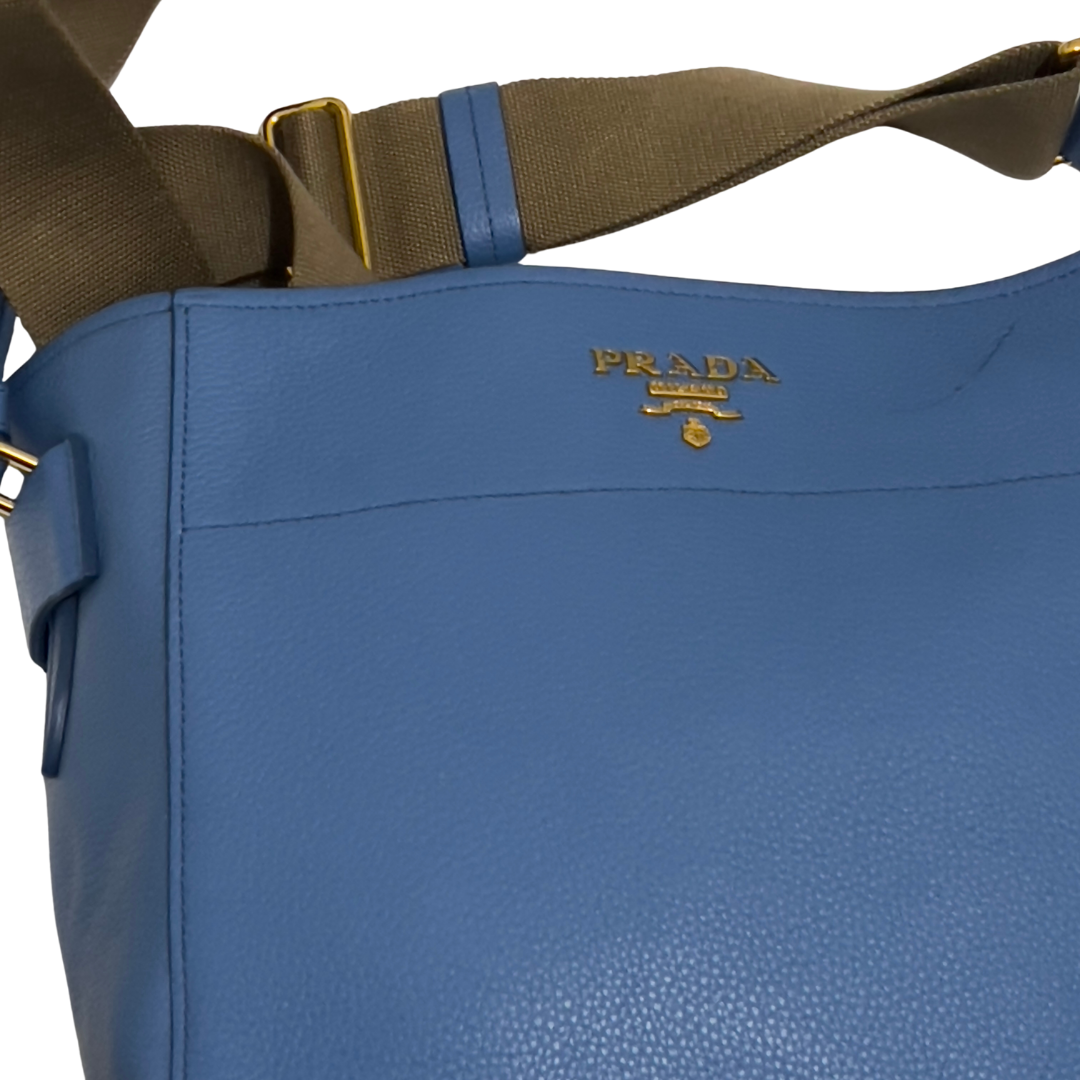 Prada Blue Leather Crossbody Bag