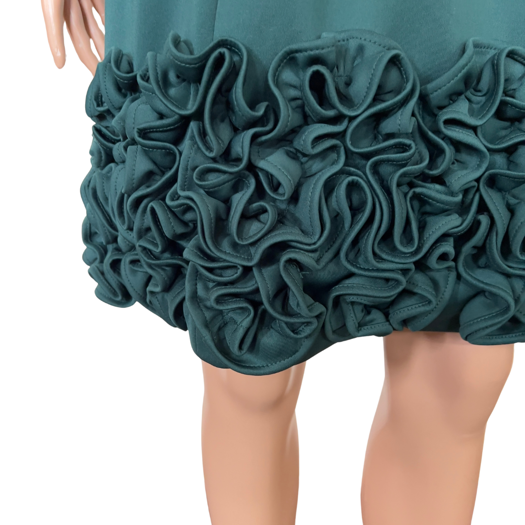 Donna Ricco Ruffled-Hem Sheath Dress