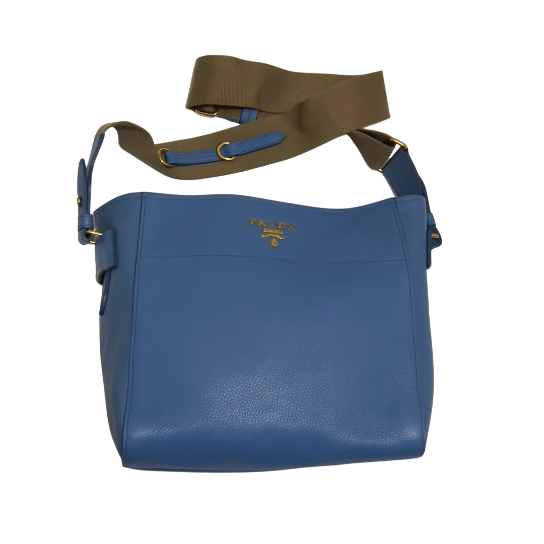 Prada Blue Leather Crossbody Bag