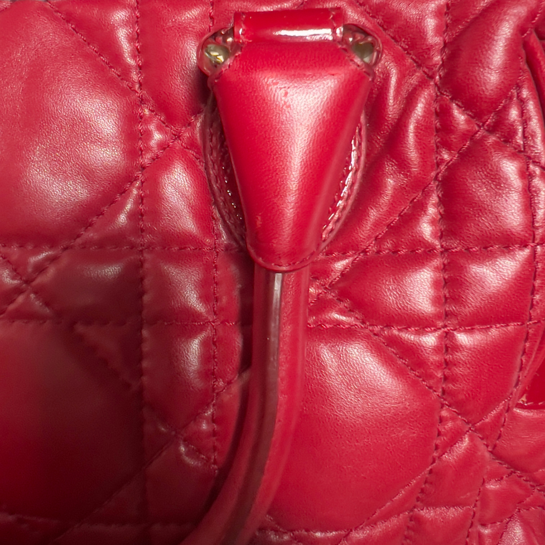 Dior Red Cannage Leather Satchel