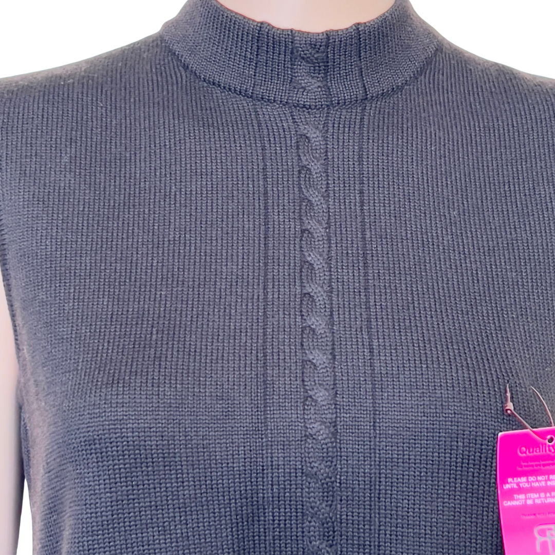 St. John Brown Knit Turtleneck Tank