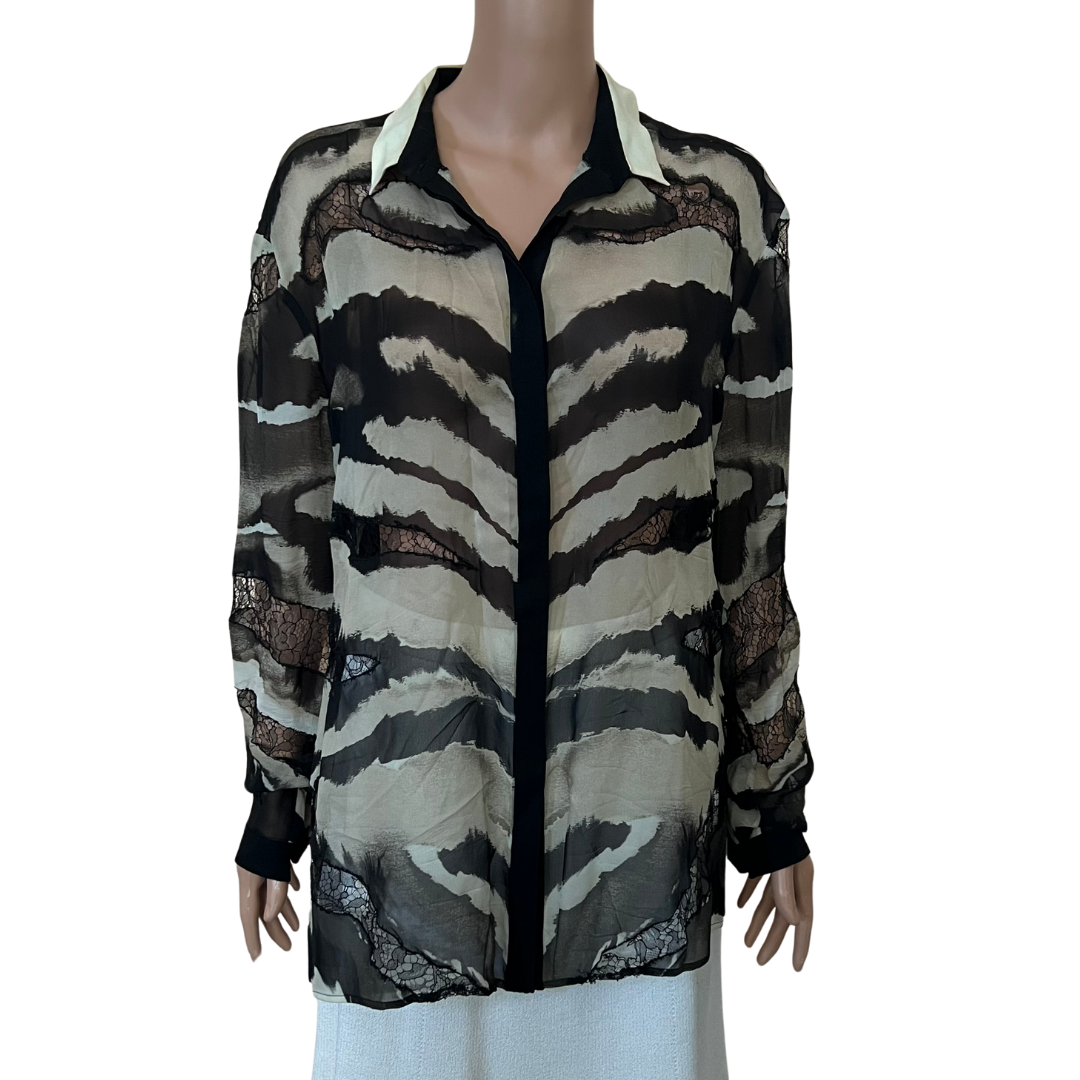 Roberto Cavalli Zebra Print Blouse