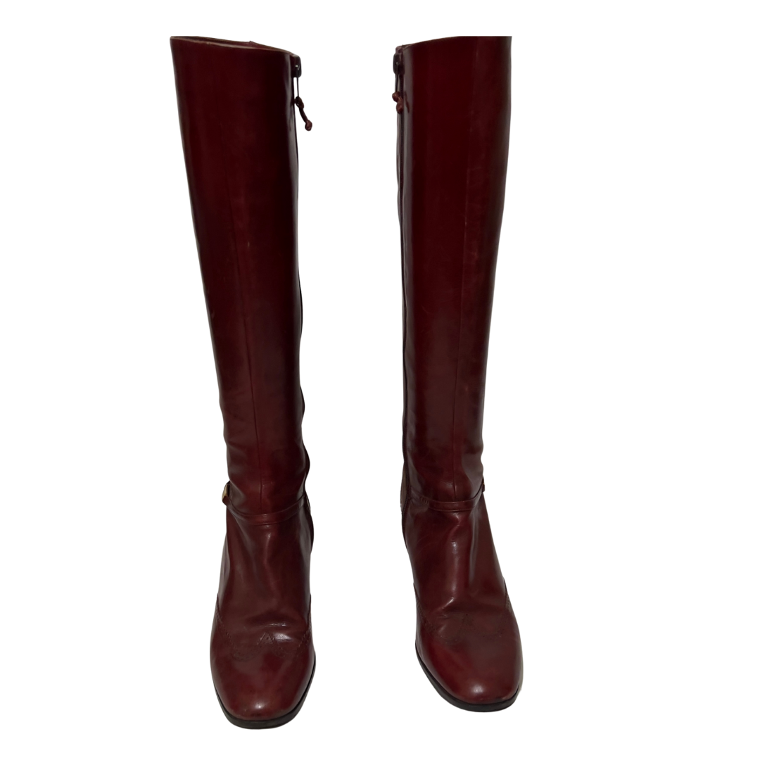 Salvatore Ferragamo Burgundy Boots