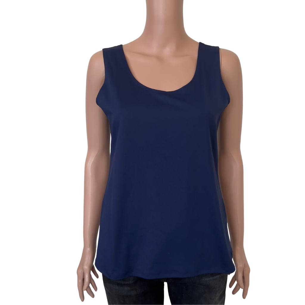 Chico's Microfiber Contemporary Tank Basic Knit Kings Navy