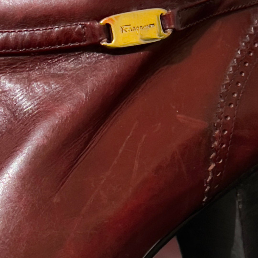 Salvatore Ferragamo Burgundy Boots