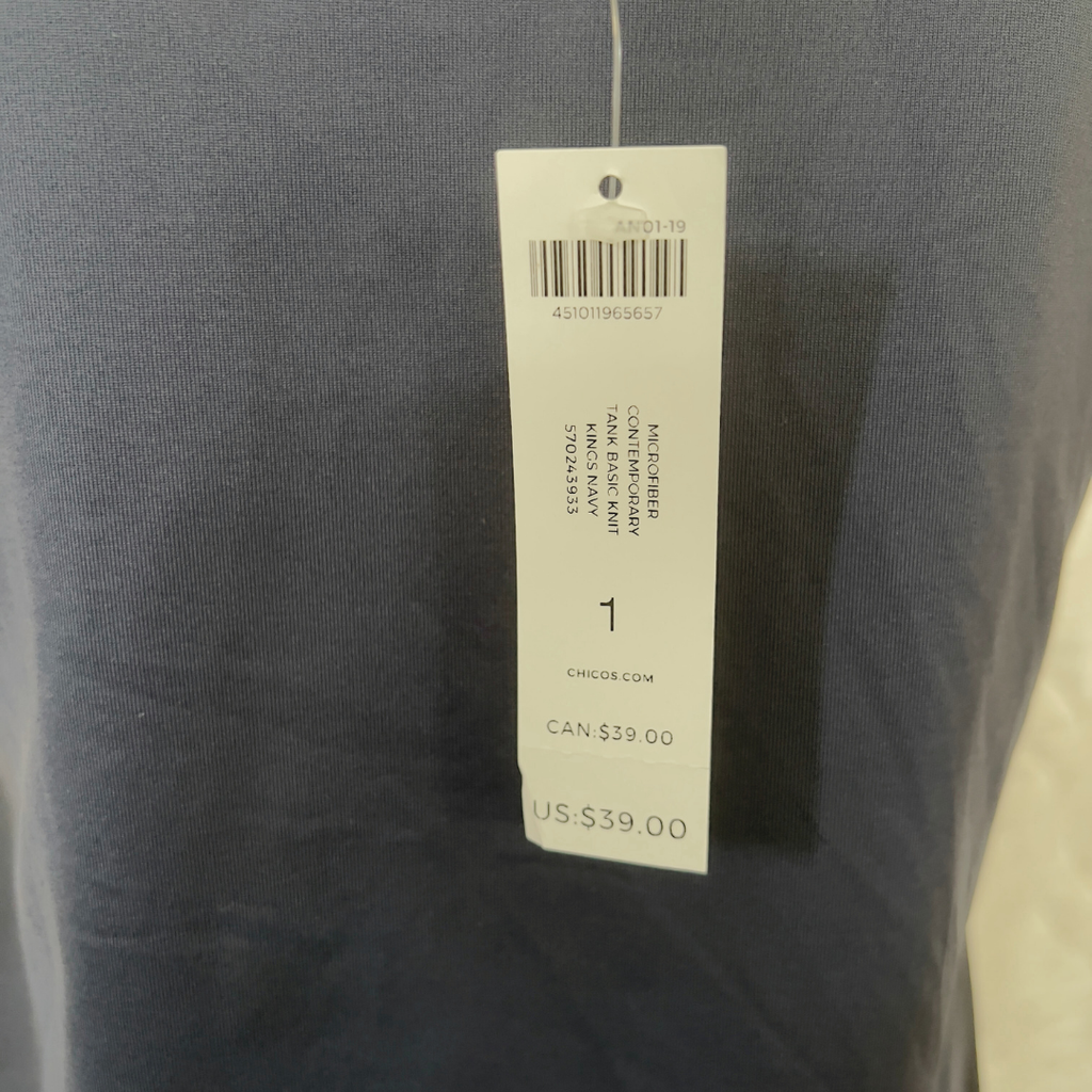 Chico's Microfiber Contemporary Tank Basic Knit Kings Navy