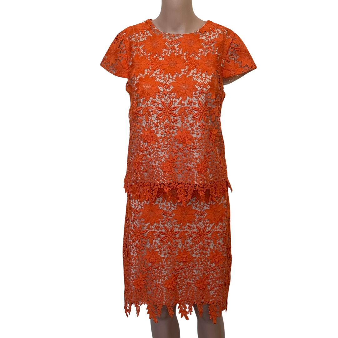Derby Orange Skirt Set