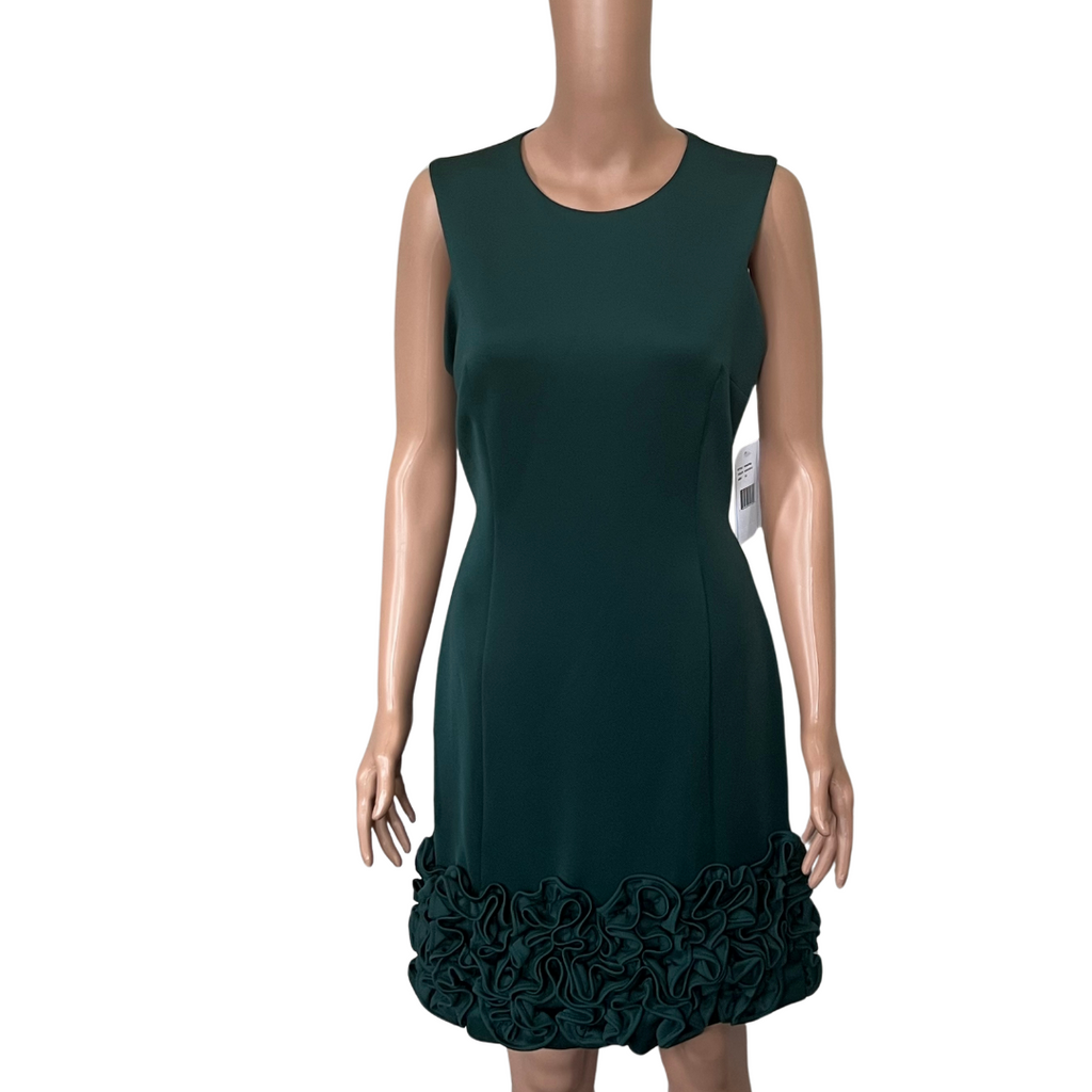 Donna Ricco Ruffled-Hem Sheath Dress
